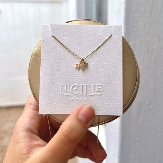 Inicial de Zirconia con Dije de Luna o Estrella